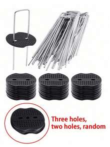 镀锌U型地钉，带垫片和拆卸工具钩，用于固定草坪、草皮、布料、薄膜、温室防虫网、遮阳网 - 花園U型地釘 - 查看 12