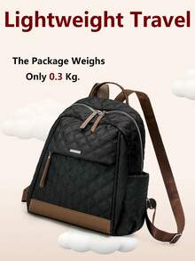 Anti-Theft Casual Diamond Quilted Nylon Backpack Women Purse; Multi-Functional Fashion Day Bag; Multi-Pocket Lightweight Travel Bag; Large Capacity Simple School Bag; Convenient Book Bag, Suitable For Students, Nurses, Teachers, Business People, Travel And Vacation, Business Trips, Daily Commuting, Shopping, Office, Dating, Hiking, Training, Work, Birthday Gifts, Holiday Gifts, - Multicolor - View 8