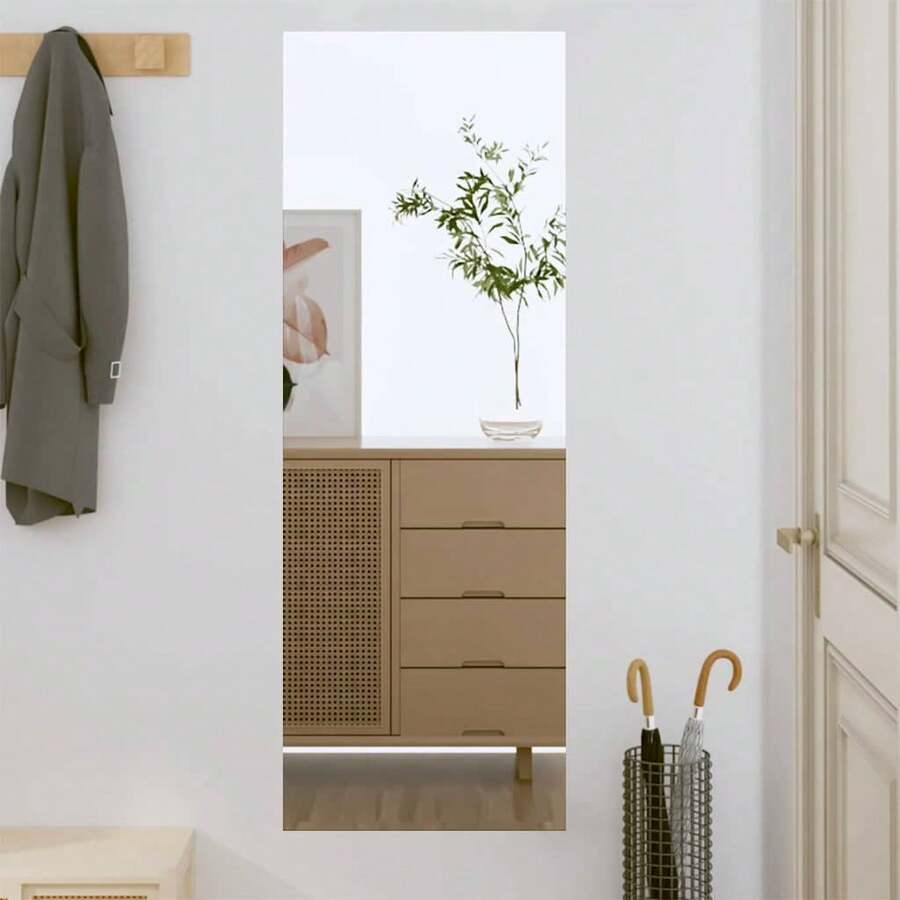 vidaXL Wandspiegel 40x100 cm Glas Rechteckig Geeignet für Schlafzimmer, Fitnessräume und Ankleidezimmer, einfach zu montieren, platzsparend und für mehr Komfort mit Tapeten kombinierbar. Auch als Schminkspiegel, Badezimmerdekoration, Wohnzimmerdekoration und verspiegelte Wandgestaltung geeignet - Einheitsgröße - Übersicht 1