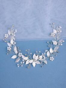 1pc Bridal Headpiece, Versatile For Weddings, Banquets, Parties,Summer,Beach - Silver - View 2