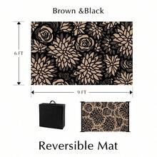 Outdoor Plastic Straw Rug Waterproof Patio 5X8 6X9 8x10 9X12 Black Brown Rose Mat For Porch Camping RV Balcony Deck Courtyard Reversible Lightweight Durable Portable Carpet - 玫瑰花 - 查看 7