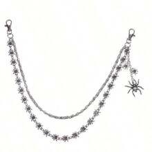 1pc Gothic Spider Chain, Punk Hop Pants Chain, Versatile Daily Wear Accessory - Silver - View 10