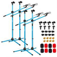 5 Core Mic Stand Floor Height 4Pcs Adjustable Tripod Microphone Stands W Extending Telescoping Boom Arm - Sky Blue - View 1