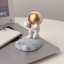 1pc Creative Astronaut Phone/Tablet Stand - Made Of Durable ABS Material, With A Fun Cartoon Design Featuring A Dynamic Astronaut Statue, Suitable For Home, Office And Online Classes, Astronaut Decor - Phone Stand - View 8