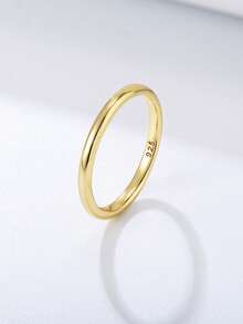Nhẫn bạc tối giản - Vàng - Xem 13