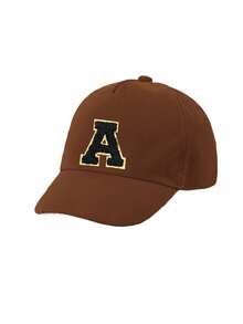 1pc 26 Letter Pattern Baby Infant Toddler Boys' Baseball Cap, Adjustable Sun Hat, Unisex Kids Casual Snapback - Brown - View 5
