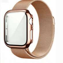 Milanese Loop Strap For Apple Watch Series 10/9/8, Magnetic Stainless Steel Metal Band - Rose Gold - View 1