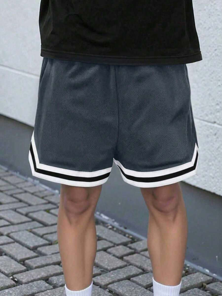 1 Peça Shorts Casuais, Confortáveis, Simples, Versáteis e Elegantes para Exercícios Externos, Verão, para Meninos Adolescentes - Chumbo - Visão 1