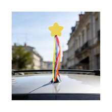 Star Car Antenna Topper Vehicle Roof Antenna Ball With Ribbon For Easy To Find In The Parking Lot Funny Automotive Toppers Exterior Decorations Universal For SUV Van Truck Yellow - 黃色的 - 查看 1