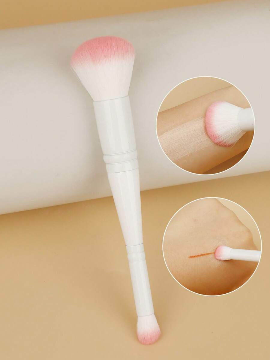 1 双头化妆刷，多功能化妆刷，腮红刷，粉底刷，散粉刷，高光刷，鼻影刷，遮瑕刷，适合女孩和女士，柔软纤维，方便携带，旅行刷。 - 彩色 - 查看 1