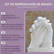 Manualidades DIY, kit para moldear manos en yeso, kit para moldear manos en familia: kit extragrande para moldear manos, perfecto para familias, idea de regalo única para la familia, ideal para padres, esposas y recuerdos conmemorativos. - A - Ver 2