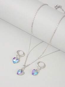 Dây chuyền mặt dây chuyền hình trái tim đại dương bằng bạc Sterling 925 đính pha lê Áo - yêu - Xem 8