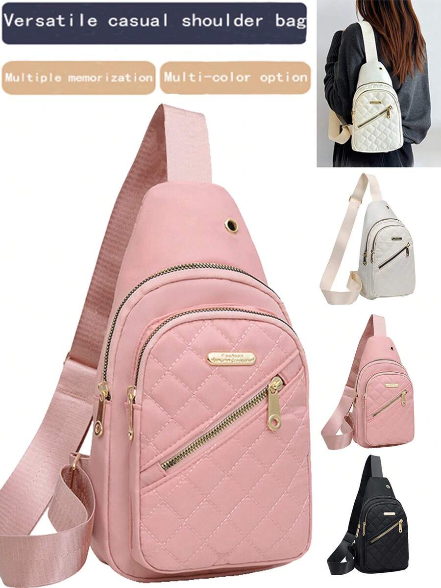 新款女士斜挎包，时尚百搭，单肩运动胸包，双肩包，休闲胸腰包 - 彩色 - 查看 1