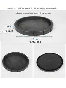 1个爬行动物喂食器，黑色塑料圆形/六边形喂食碗，适用于蜥蜴、蛇、变色龙、蜘蛛、乌龟和青蛙 - 耐用PP材质，非常适合用作水碗和食碗，两栖动物水碗 | 圆形宠物碗 | 聚丙烯结构，爬行动物喂食和饮水用品 - 餵食碗 - 查看 3