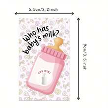 40 Pcs Pink Baby Shower Scratch Off Cards, Fun Interactive Creative Scratch Card Games For Baby Girl Baby Shower & Gender Reveal Parties. - View 3