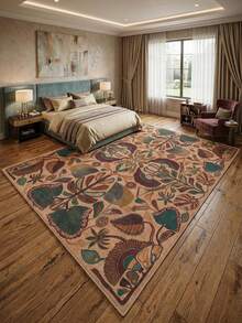 1 Stück schöner vintage-bohemischer Blumen-Teppich/Fußmatte, weicher Kunstwollteppich, geeignet für Outdoor, Eingang, Wohnzimmer, Schlafzimmer, maschinenwaschbar, ganzjährig, großes Wohndekoration - Verschiedenfarbig - Übersicht 5
