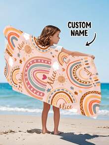 Personalized Kids Beach Towel, Summer Birthday Gift, Summer Vibe, Girls Beach Travel, Customized Beach Towel, Swimming Pool, Beach Decor - Multicolor - View 6