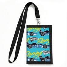Hook And Loop Tri-Fold Neck Wallet, Fashionable Minimalist Design, With Lanyard To Prevent Dropping, Suitable For School, Travel - Multicolor - View 3