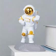 1pc Creative Astronaut Phone/Tablet Stand - Made Of Durable ABS Material, With A Fun Cartoon Design Featuring A Dynamic Astronaut Statue, Suitable For Home, Office And Online Classes, Astronaut Decor - Phone Stand - View 6