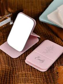 Customized Square Makeup Mirror - Personalized Bridesmaid Gift With Logo, Portable Folding Travel Mirror, Small Compact Pocket Mirror For Women, Wedding Party Favor, Engraved Cosmetic Mirror - Multicolor - View 4