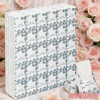 20/10pcs Elegant Floral Handkerchief - Soft Wedding, Birthday, Party Favor - With "Tears Of Joy For You" Message - For Bride, Groom, Guests - Decorate Tablecloths And Guest Gifts, Celebration, Wedding Gift, Elegant Design, High Quality Paper, Celebration Decor, Birthday Gift, Fashionable Handkerchief, Fashionable Accessory, Exquisite Craftsmanship, Soft Material, Decorative Accessory, Memorial Bag, Bridesmaid Gift, Wedding Guest