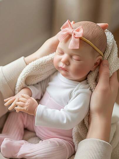 20 Inch/50 Cm Soft Reborn Baby Doll Sleeping Girl Toy With 3D Painted Skin And Visible Veins, Cloth Body Newborn Baby Princess Gift, Best Birthday/Christmas Gift