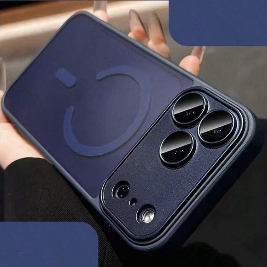 1. Ốp lưng điện thoại trong mờ, sang trọng, đơn giản, dành cho doanh nhân, phù hợp với 17 Air 16 15 14 13 12 11 Pro Max Plus, mặt lưng TPU mềm mại. - Xanh đậm - Xem 1