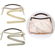 Set Of 2 Metal Frame+Purse Strap, Rectangular Head, Handbag Handle Replacement, Kiss Clasp Lock For DIY Handbag/Purse/Coin Bag, Bag Handles/Buckles/Lock /Clasp Clutch, DIY Women's Purse, Purse Making Accessories,Purse Making Hardware, Purse Handmade Craft Projects Thanksgiving Gifts - Set - View 6
