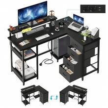 Devoko Home Office Desks - Black - View 2