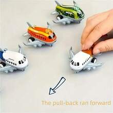 8/16pcs Mini Inertial Powered Manual Creative Airplane Model, Party Favors And Christmas Stocking Stuffers, Suitable For Christmas, Halloween, Thanksgiving And Easter Holidays (Random Patterns And Styles) - Multicolor - View 6