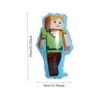 Minecraft Foil Balloons Decorations Party Minecraft Steve Pixel Balloon Set - Multicolor - View 4