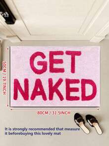 GetNaked Bath Mat Long Runner Bathroom Floor Mat Printed Carpet Cute Bathroom Rug Doormat Faux Cashmere Printed Carpet Area Decor Rug Soft Fluffy Printed Carpet, Bath Mat, Bathroom Decor, Bathroom Rug, Doormat, Home Floor Mat, Cute Style Carpet Non-Slip Absorbent Pink Funny Bathroom Decor Suitable For Apartment Bathtub Shower Room Machine Washable - Pink - View 14