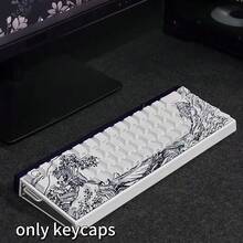 Teclas de repuesto PBT con impresión lateral, estilo anime negro, alta calidad, perfil Cherry, compatibles con teclados mecánicos de 68/75/87/98/104/108 teclas - Ver 2