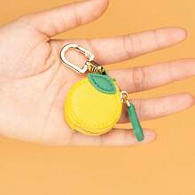 CHARM INFINITE Ví đựng tiền xu hình quả chanh mini tròn, móc khóa, túi nhỏ có khóa kéo, phụ kiện hình trái cây dễ thương. - Màu vàng - Xem 9