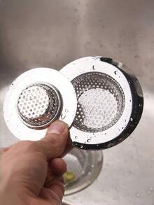 1pc Stainless Steel Sink Strainer, Kitchen Sink Drain Filter, Bathroom Floor Drain Cover - Silver - View 3