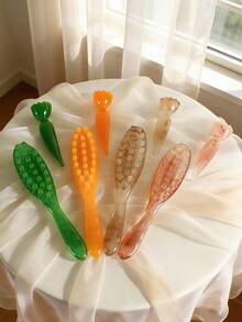 Bộ 2 lược massage răng thô tròn mịn, lược hoa sen, dụng cụ làm đẹp da mặt, kiểu dáng Ins màu xanh lá cây/cam/xám/hồng, tay cầm thon gọn, lược massage răng thô, lược hoa sen, dụng cụ làm đẹp da mặt, que massage mặt, que làm đẹp, nâng và làm săn chắc da, thư giãn, sử dụng tại salon và nhà, chăm sóc tóc hàng ngày, khoảng 23CM - 2 cái - Xem 12