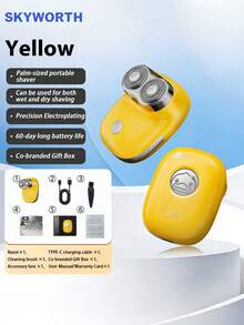 SKYWORTH 250mAh High Capacity Battery Electric Shaver, IPX7 Waterproof, Wet/Dry Use, Full Body Washable, 3 Precision Steel Blades, One-Touch Start, Premium Silver Appearance, Suitable For Shower Use, Reduces Skin Irritation, Applicable For Travel, Camping, Fitness, Office, Bathroom, Bedroom And More Scenarios - Multicolor - View 14