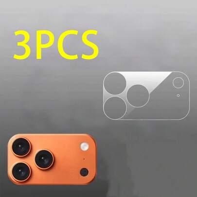 Película protectora de lente a prueba de golpes, 3 piezas, película protectora base invisible de PET de alta definición, adecuada y compatible con Apple 17 ProMax/17 Pro/17 Air/17, ultra delgada, transparente, anti-arañazos, anti-huellas dactilares, sin residuos, sin daños a la pintura, cobertura completa, película protectora resistente a los arañazos y al desgaste, regalo de aniversario de primavera