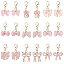 2/4/6/8pcs Pink Bow Shaped Alloy Pendant Keychain/Bag Charm Set, Suitable For Valentine's Day, Mother's Day, Back To School Season And Spring Gifting - Keychain - View 6