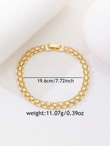 Vòng tay bện kim loại lấy cảm hứng từ Ins, phong cách công sở thường ngày, đa năng dành cho nam giới. - Vàng - Xem 3