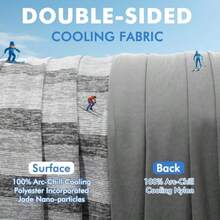 Manta Enfriamiento Rayas Grises de Doble Cara Q-MAX > 0.5 ARC-Chill - Cobijas Fría de Verano para Cama Sofá Silla Viajes Cooling Throw para Mantener el Cuerpo Fresco para Dormir 150 * 200cm - Rayas Grises - Ver 2