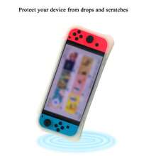 1pc Switch OLED Luminous White Game Protective Case, Upgraded Shock-Absorbing Ribs For Anti-Fall And Anti-Explosion, Ergonomic Design Grip Enhances Gaming Experience - View 5