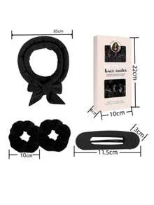 4pcs Fashion Portable Curling Hair Set, No-Heat Overnight Hair Curler, Headband Slouchy Hair Curling Tool, Suitable For Gift - Multicolor - View 2