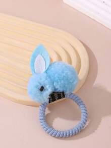 1个新款可爱卡通兔子造型毛绒兔耳朵发圈 - 彩色 - 查看 9
