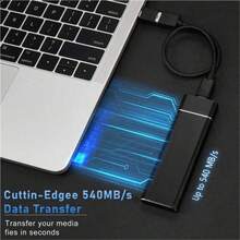 Disco duro externo SSD portátil de 2 TB con USB 3.1 Tipo-C: unidad de estado sólido de alta velocidad con transferencia de hasta 10 Gbps, diseño ultradelgado de aluminio plateado, compatible con PC, teléfonos Android, tabletas y portátiles, resistente a golpes para copias, fotos, vídeos y archivos de juegos, expansión de almacenamiento Plug-and-Play. - Ver 5