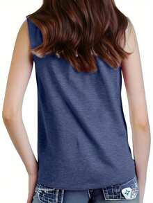 Leisure "Pray, Pray, Pray" Christian Faith Inspirational Graphic Print Tank Top - Women's Casual Teal Sleeveless Tank Top, Soft, Breathable Loose Fit Summer T-Shirt - Perfect For Easter, Church Events, Thanksgiving Christian Gifts Pure Cotton 2026 - 黑色 - 查看 6