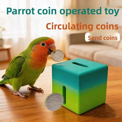 Parrot Toy, Boredom Relief, Parrot Piggy Bank, Training Tool, Developmental Gadget, Coin Slot, Interactive Bird Toy