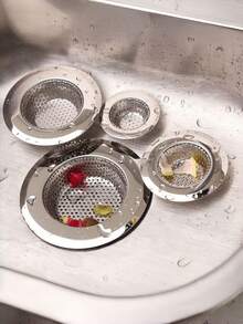 1pc Stainless Steel Sink Strainer, Kitchen Sink Drain Filter, Bathroom Floor Drain Cover - Silver - View 4