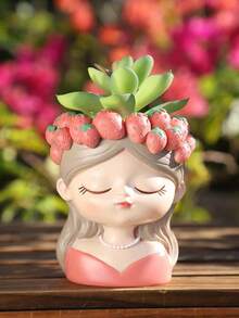 1 chậu hoa trang trí nghệ thuật bằng nhựa, hình dáng bất đối xứng, bề mặt được sơn, chậu để bàn thích hợp cho cây mọng nước và hoa tươi, quà tặng trang trí trong nhà/ngoài trời, cây cảnh vườn cổ tích, món quà lý tưởng cho bạn bè nữ. - A - Xem 10
