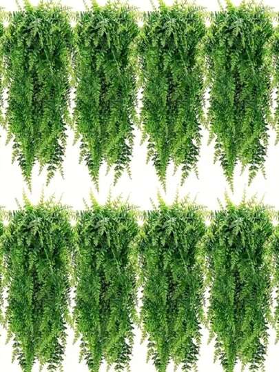 Hyper-Realistic Artificial Hanging Plants Set - Faux Ferns And Ivy Greenery - UV-Resistant, Low-Maintenance Plastic Decor, Suitable For Yard, Porch And Indoor Spaces